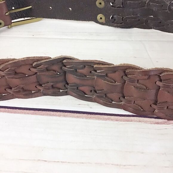 Gap Leather Woven Link Belt in Cognac - Picture 3 of 7